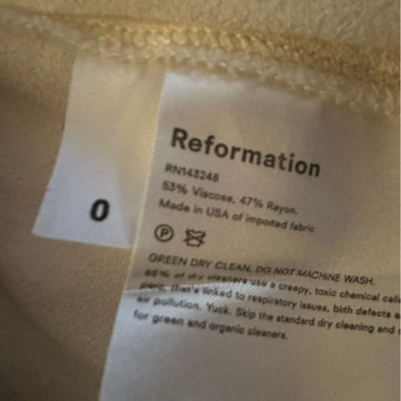 Reformation Montague Dress in Ivory - Picture 2 of 4